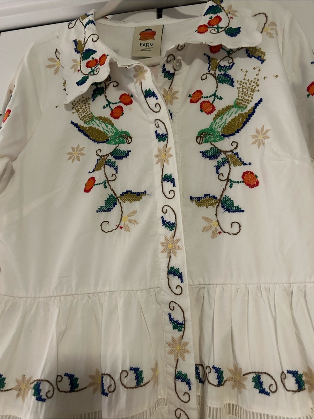 FARM Rio White Logo Tag Cotton Dress never worn - Picture 2 of 9